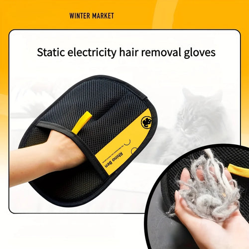 Dual-Sided Pet Grooming Gloves