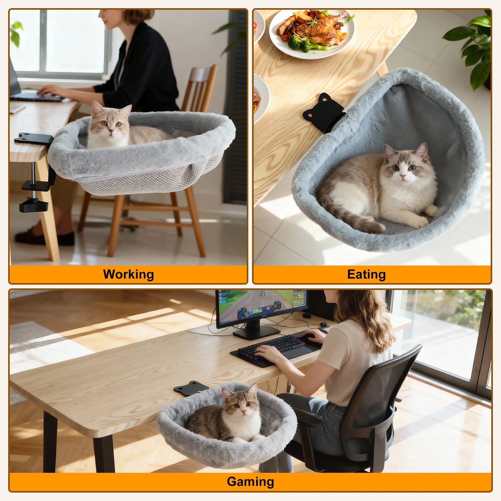 Compact Desk Cat Hammock Bed