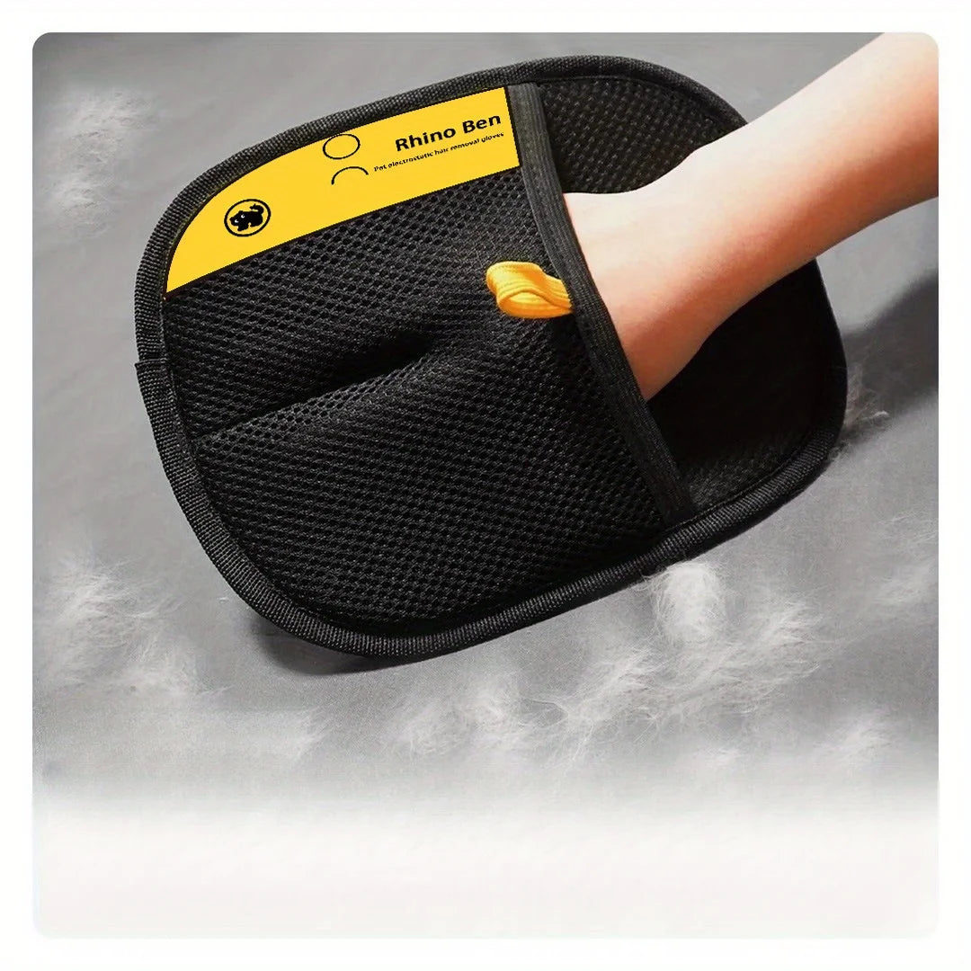 Dual-Sided Pet Grooming Gloves